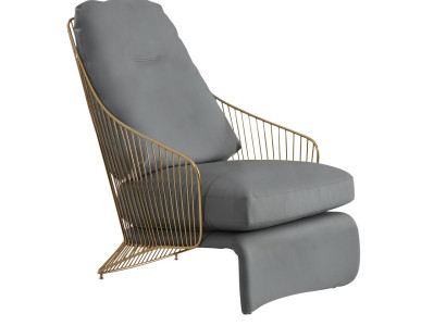 Luxury Designer Relaxation Chair Lounge Club Armchair Leather stainless steel Designfurniture